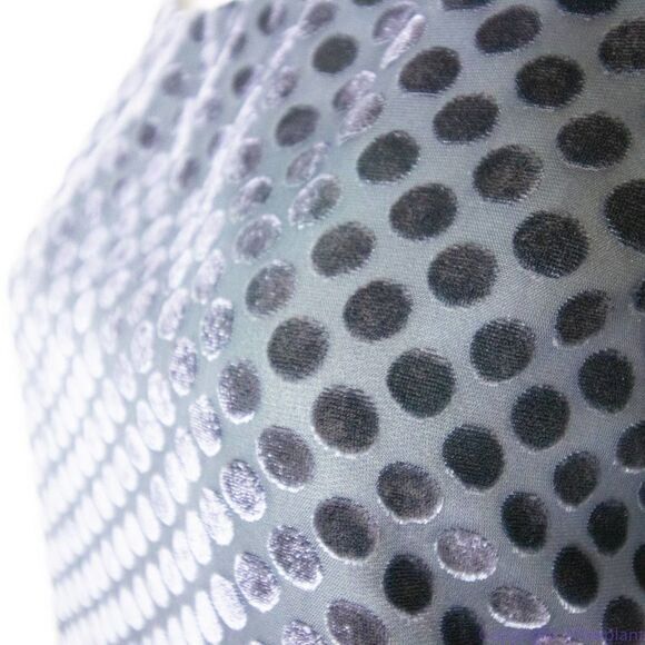 Loft flutter-sleeve navy blue top with dots keyhole back, women size S - Picture 8 of 16